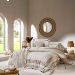 Komplet posteljine za bračni krevet - Aurea (krem)