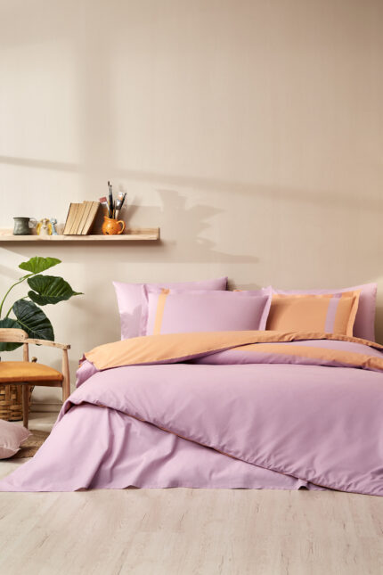 Komplet posteljine za bračni krevet - Colour Stripe (roze sa prugama)