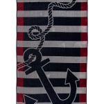 Cannes Grey Anchors peškir za plažu - 86x162 cm