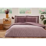 Komplet posteljine za bračni krevet sa 4 jastučnice  – Naturel (roze)