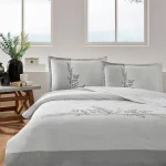 Komplet posteljine za bračni krevet - Helecho (siva)