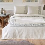 Komplet posteljine za bračni krevet - Bordado (krem)