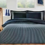 Komplet posteljine za bračni krevet sa 4 jastučnice  – Naturel (tamno plava)