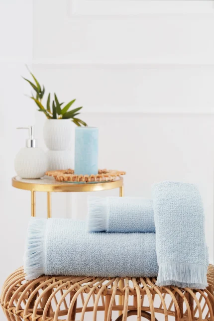 Sadem Pine (Organic) peškir 50×90 cm – svetlo plava boja