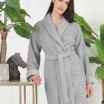 Ženski bademantil - Sadem Spruce (Organic), sivi (S/M)