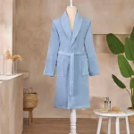 Muški bademantil sa kapuljačom - Classic, plavi (XXL)