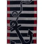 Cannes Grey Anchors peškir za plažu - 86×162 cm