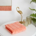 Sadem Stripe (Organic) peškir 50×90 cm – narandžasta boja