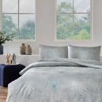 Komplet posteljine od satena za bračni krevet – Soft Life Astral (plava)