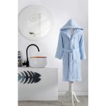 Dečiji bademantil sa kapuljačom Ashley – plava (3–4)