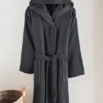 Classic bademantil sa kapuljačom (XXL) – sivi