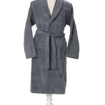 Muški bademantil sa kapuljačom - Classic, sivi (XXL)