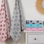 Peškir Sea Shell – krem/teget 90x150 cm