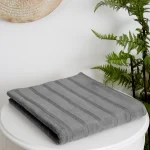 Sadem Stripe  peškir 90x150 – sivi