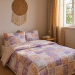 Komplet posteljine za bračni krevet – roze (Retalhos)