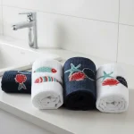 Marin set peškira (4 kom, u kutiji) – belo-tamno plavi