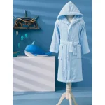 Dečiji bademantil sa kapuljačom Boy Marine – plava (3–4)