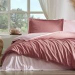 Komplet posteljine za bračni krevet – tamno koralna / svetlo koralna (Colourist)