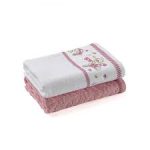 Set peškira Iris Border – roze (2 kom, kutija)