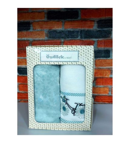 Set peškira Daisy Border – mint (2 kom, kutija)