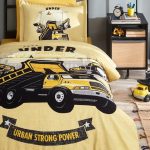 Komplet posteljine za jednu osobu sa lastišem – žuta (Construction)